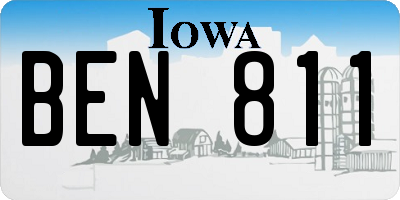 IA license plate BEN811