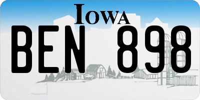 IA license plate BEN898