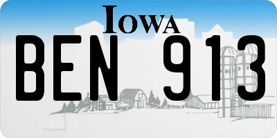 IA license plate BEN913