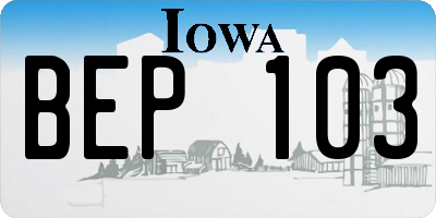 IA license plate BEP103