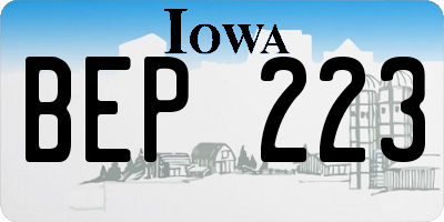 IA license plate BEP223