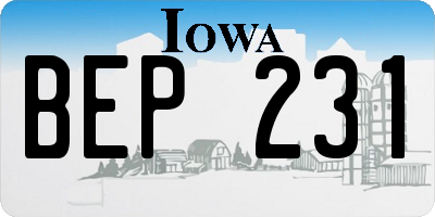 IA license plate BEP231