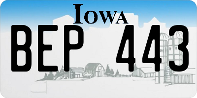 IA license plate BEP443