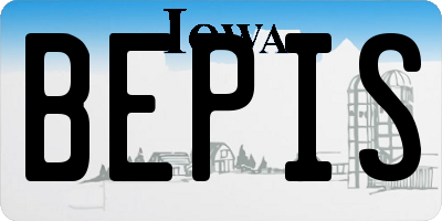 IA license plate BEPIS