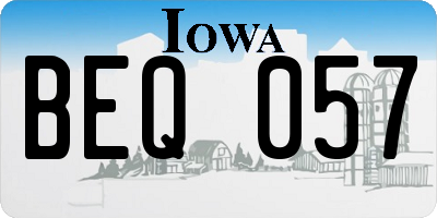 IA license plate BEQ057