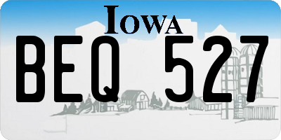 IA license plate BEQ527
