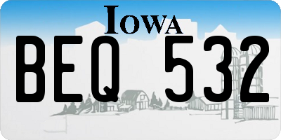 IA license plate BEQ532