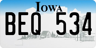 IA license plate BEQ534
