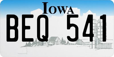 IA license plate BEQ541