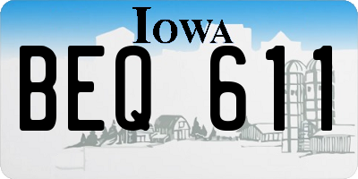 IA license plate BEQ611