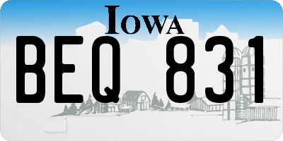 IA license plate BEQ831