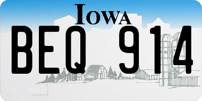 IA license plate BEQ914