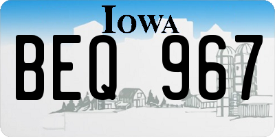 IA license plate BEQ967