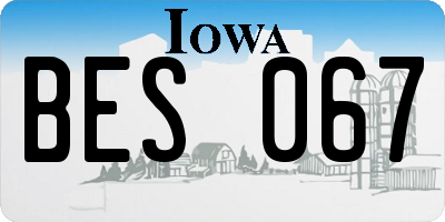 IA license plate BES067