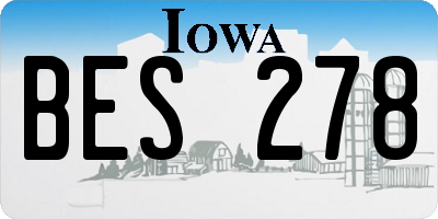 IA license plate BES278