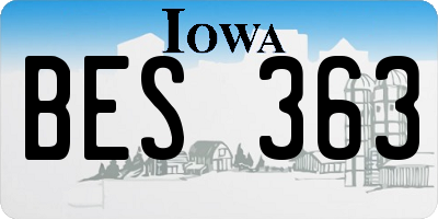 IA license plate BES363