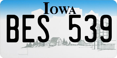 IA license plate BES539