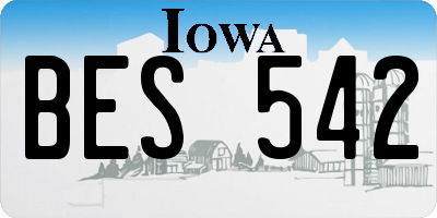 IA license plate BES542