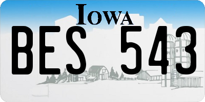 IA license plate BES543