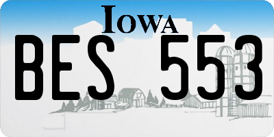 IA license plate BES553