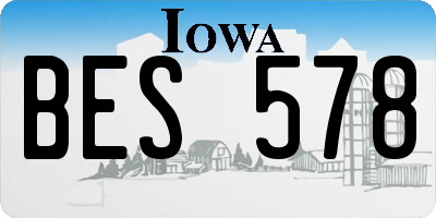 IA license plate BES578