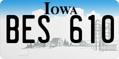 IA license plate BES610
