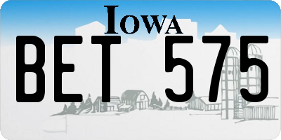 IA license plate BET575