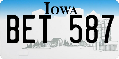 IA license plate BET587