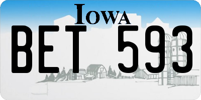 IA license plate BET593