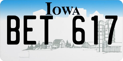 IA license plate BET617