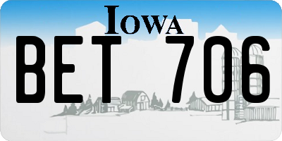 IA license plate BET706