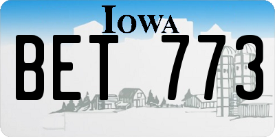IA license plate BET773