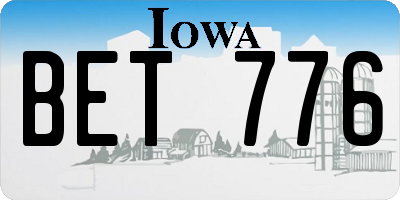 IA license plate BET776