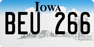IA license plate BEU266