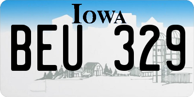 IA license plate BEU329