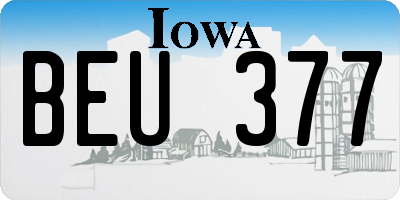 IA license plate BEU377