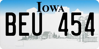 IA license plate BEU454