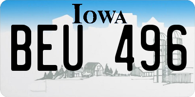 IA license plate BEU496