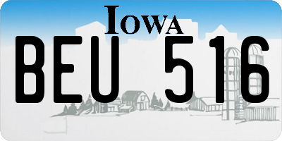 IA license plate BEU516