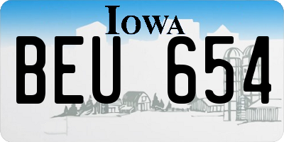 IA license plate BEU654