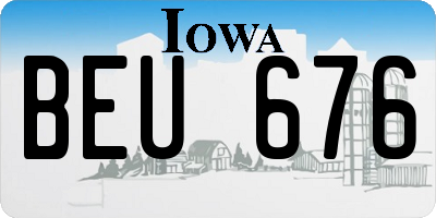 IA license plate BEU676