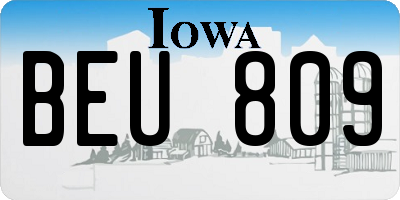 IA license plate BEU809