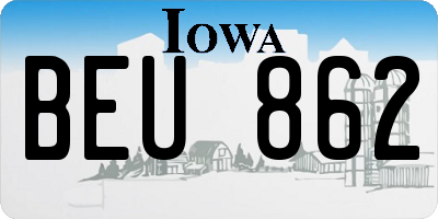 IA license plate BEU862