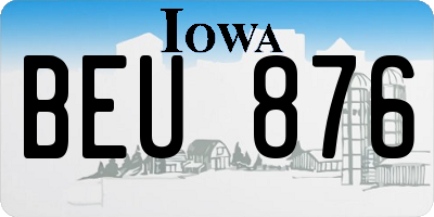 IA license plate BEU876
