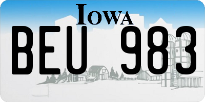 IA license plate BEU983