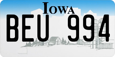 IA license plate BEU994