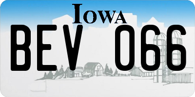 IA license plate BEV066