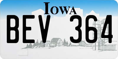 IA license plate BEV364