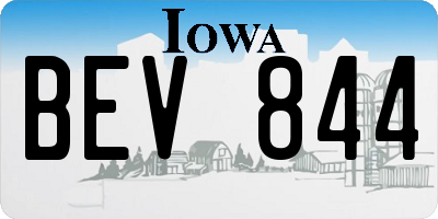 IA license plate BEV844
