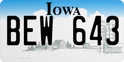 IA license plate BEW643